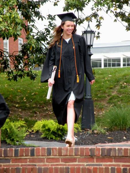 Julia Jaquette receiving her diploma from Washington College